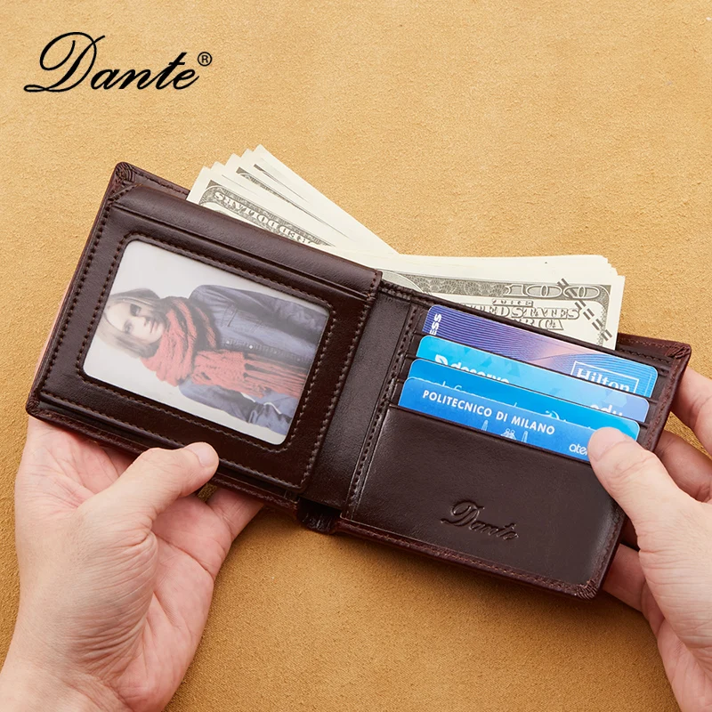 Кошелек мужской кожаный с защитой от кражи и RFID-защитой 100% воска