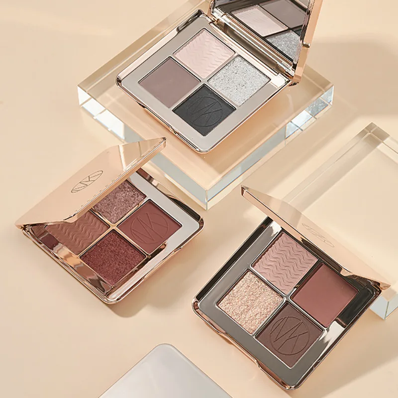 

Four-color Eyeshadow Palette Pearlescent Matte Delicate Non-flying Powder Low Saturation Cement Gray Earth Tone