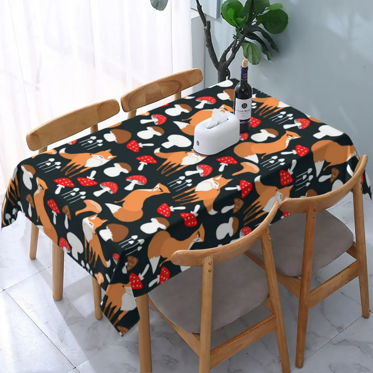 

Скатерть из полиэстера с принтом в виде лисы