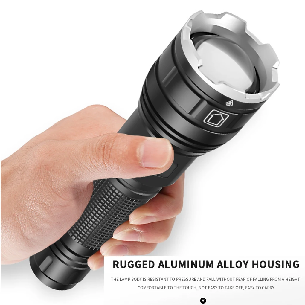 

USB Rechargeable Flashlight Powerful Torch Spotlights Multi-purpose Emergency light Camping Hiking 18650Battery
