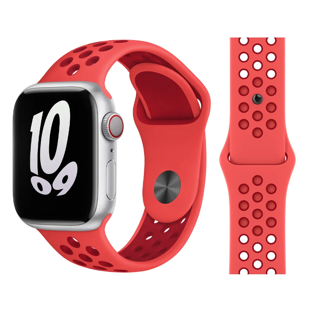 

Strap For Apple Watch band 44mm 40mm 45mm 41mm 38mm 42mm watchband Soft Silicone Sport bracelet iWatch Series 3 5 6 se 7 8 Ultra