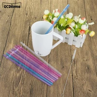 25pcsset reusable distored color beverage hard plastic stripe drinking straws no have brush may be some color