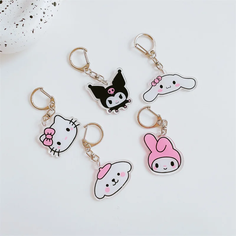 

Sanrio Cinnamoroll My Melody Kuromi Hello Kitty Pom пурин милый мультяшный акриловый брелок для ключей подвеска детский подарок на день рождения