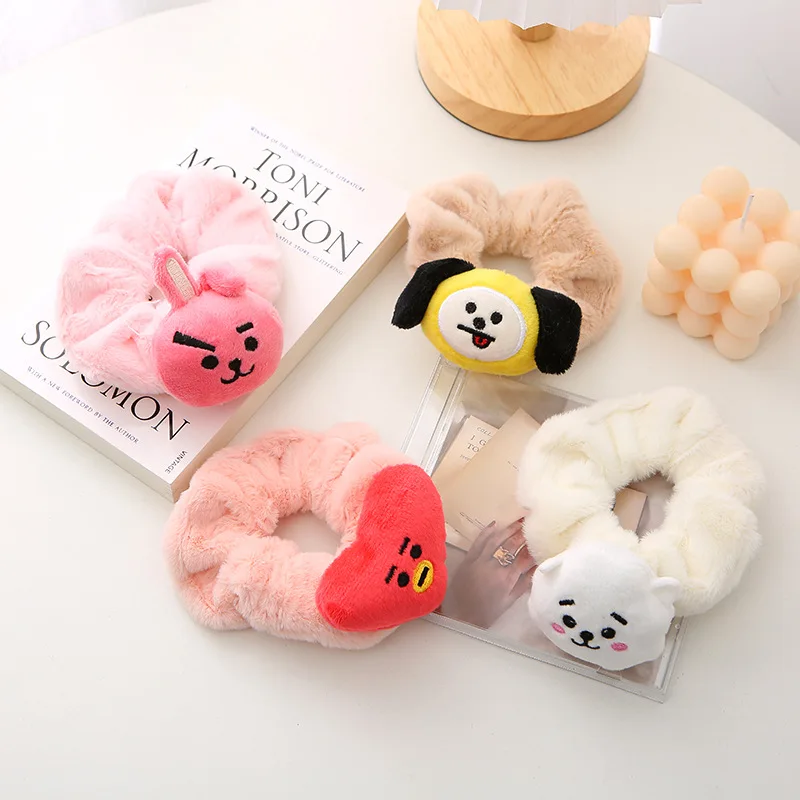 

Kawaii Plush Doll Large Intestine Hair Rope Korean Top Groups Bangtan Boys Cartoon 3D Doll Hair Accessories Cute Kids Fans Gifts