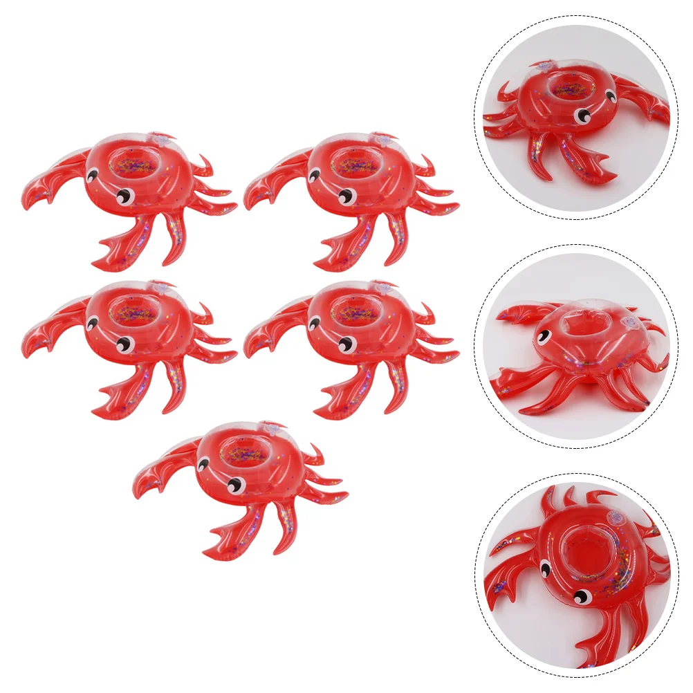 

5pcs Swimming Pool Drink Holder Cartoon PVC Floating Cup Beverage Holder
