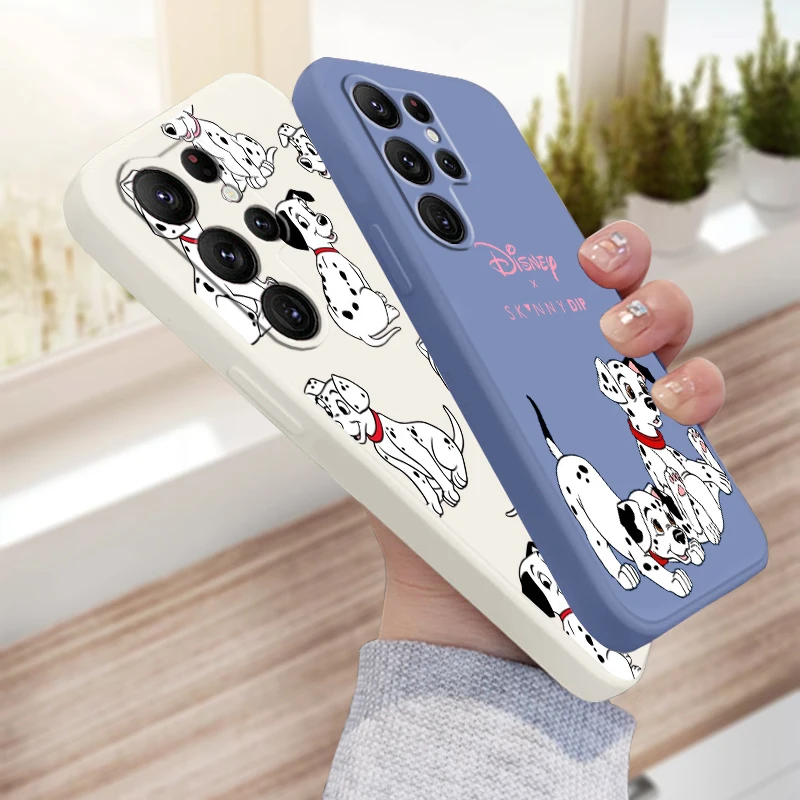 101 далматинцев Disney милый левый чехол с жидкостью для Samsung Galaxy S24 S23 S22 S21 S20 FE S10 Ultra Plus