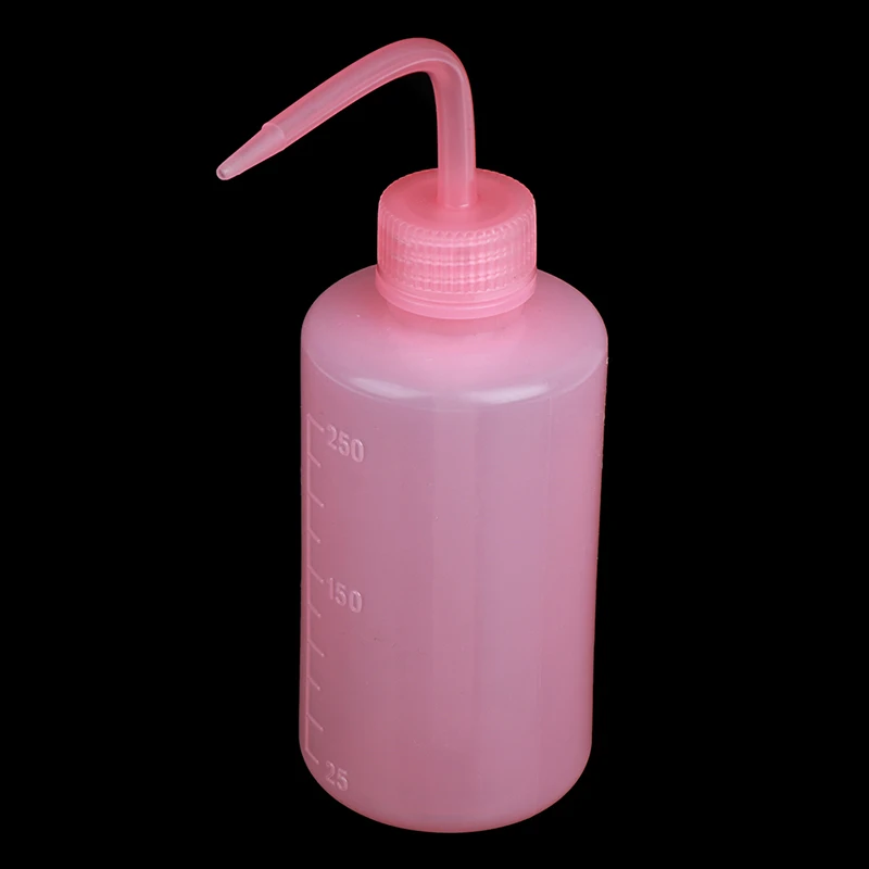 

250ml Clear Plastic Blow Washing Bottle Tattoo Wash Squeezy Laboratory Measuring Bottle