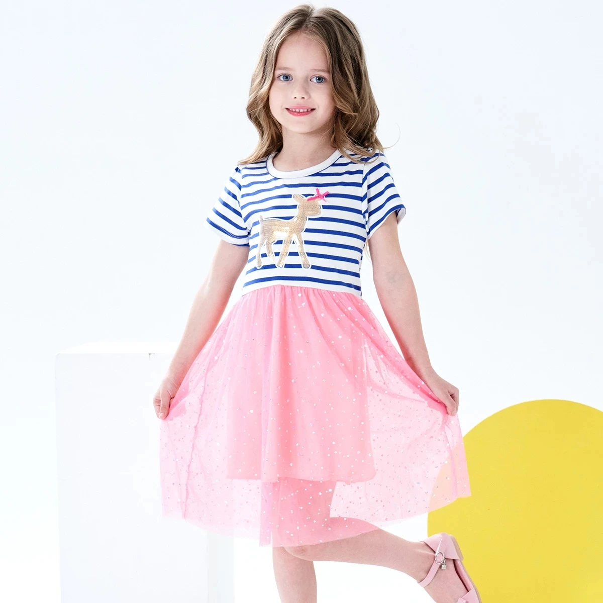 2021 Summer Girl Dress Children Costume Princess Birthday Clothing Unicorn Light Tulle Dresses 2/3/4/5/6/7/8/9 Yrs Kids Clothes | Детская