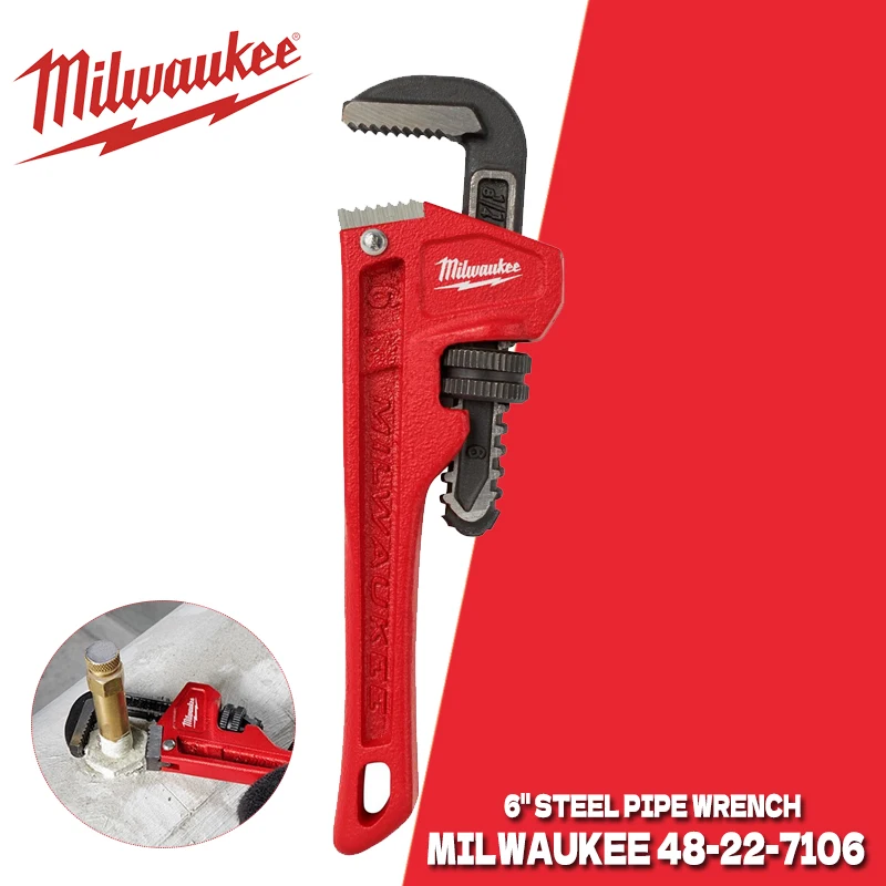 

MILWAUKEE 48-22-7106 48-22-7108 6 дюймов 8 дюймов 10 дюймов 12 дюймов 14 дюймов Ключ для стальных труб Ручные инструменты 48-22-7110 Трубный ключ 48-22-7112 48-22-7114