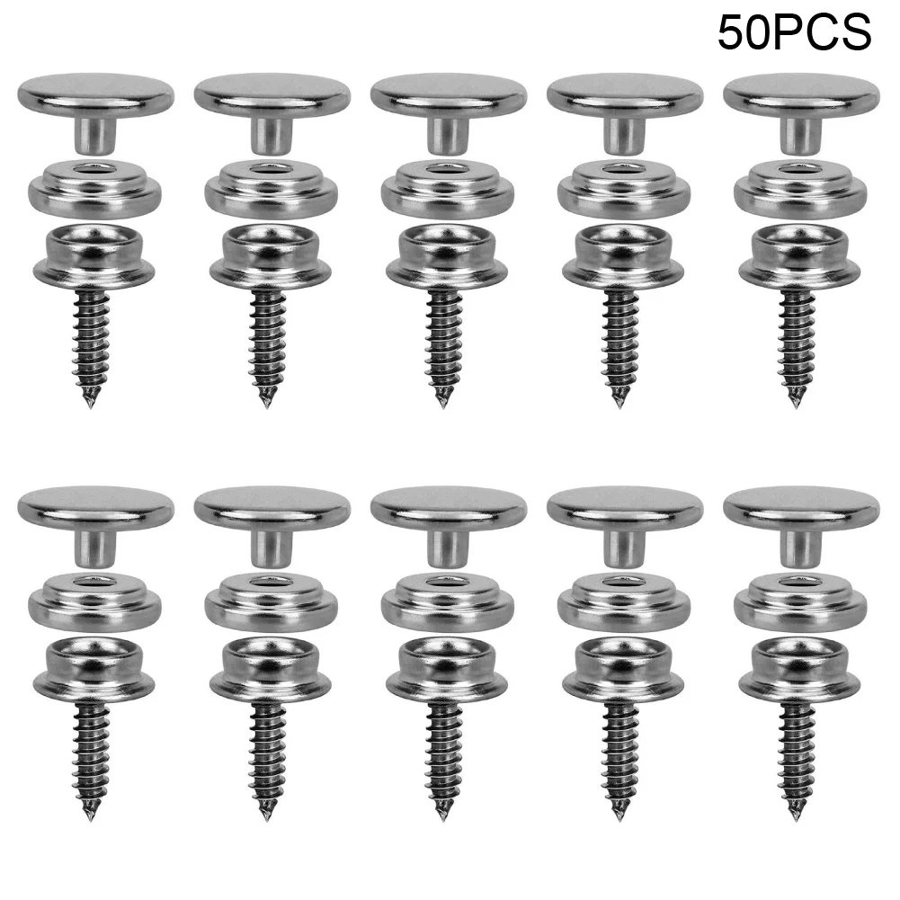 

50pcs Socket Stainless Steel Screw For Boat Cover Canvas Marine Grade DIY Fabric Snap Set Accessories Tent Button Stud Fastener