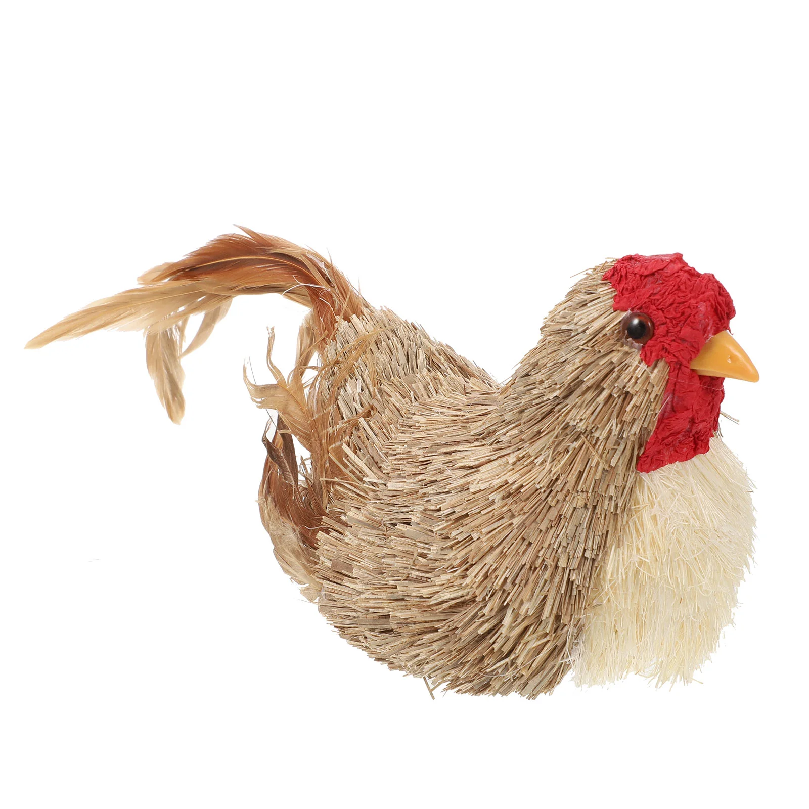 

Chicken Easter Hen Statue Straw Figurine Farm Garden Sculpture Animals Animal Table Decor Centerpiece Model Figures Toy