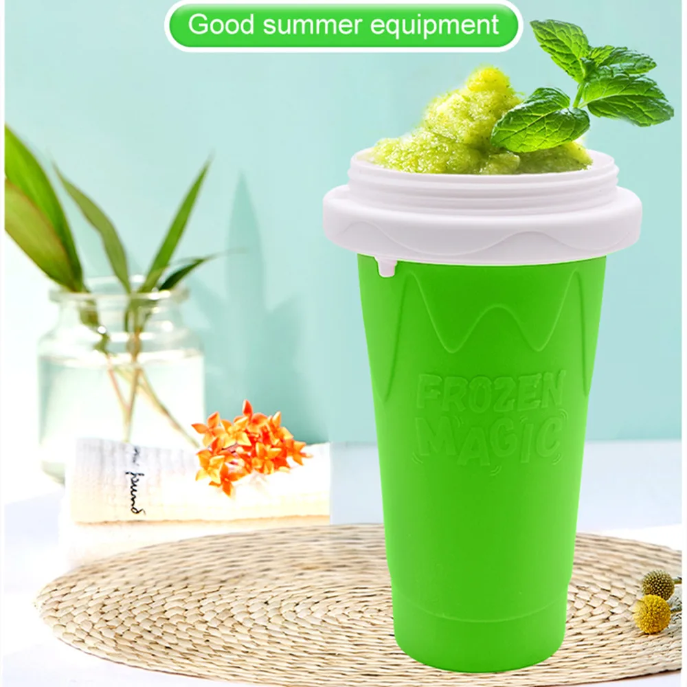 

Smoothies Cups Ice Cream Maker Quick-Frozen Silicone Squeeze Quick Crushed Cup DIY Milkshake Bottle Slushy Homemade Cooling Cup