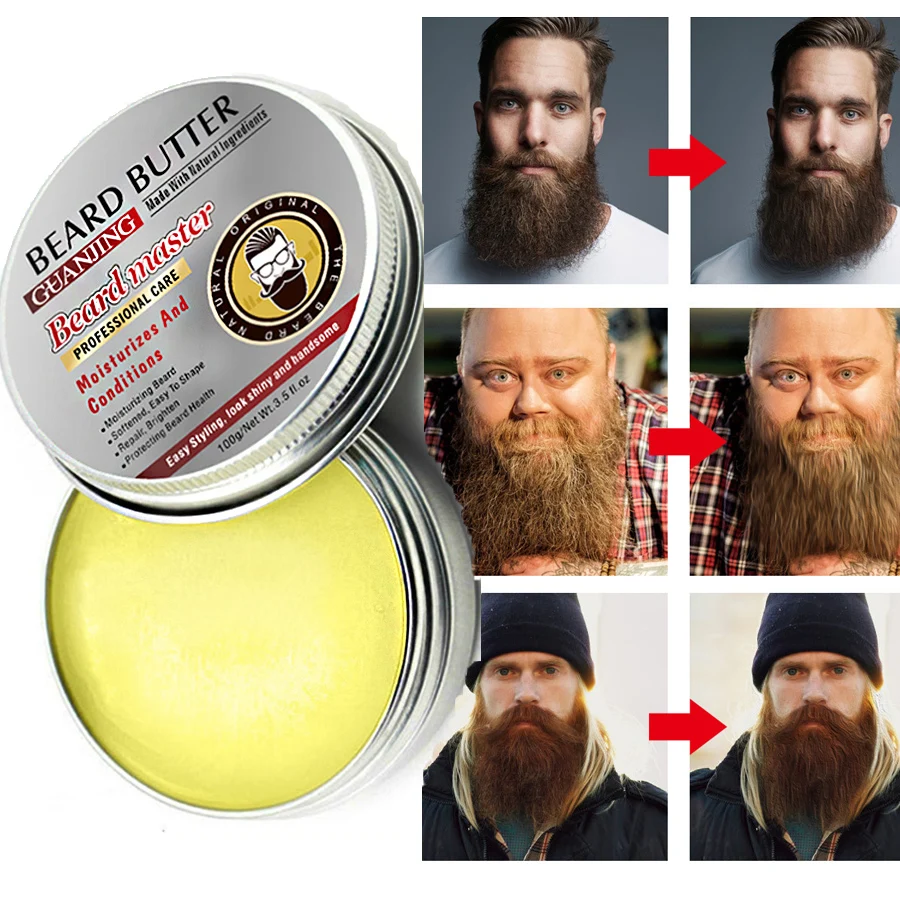 Big 60ml Natural Beard Conditioner Beard Balm For Beard Growth And Organic Moustache Wax For Beard Smooth Styling
