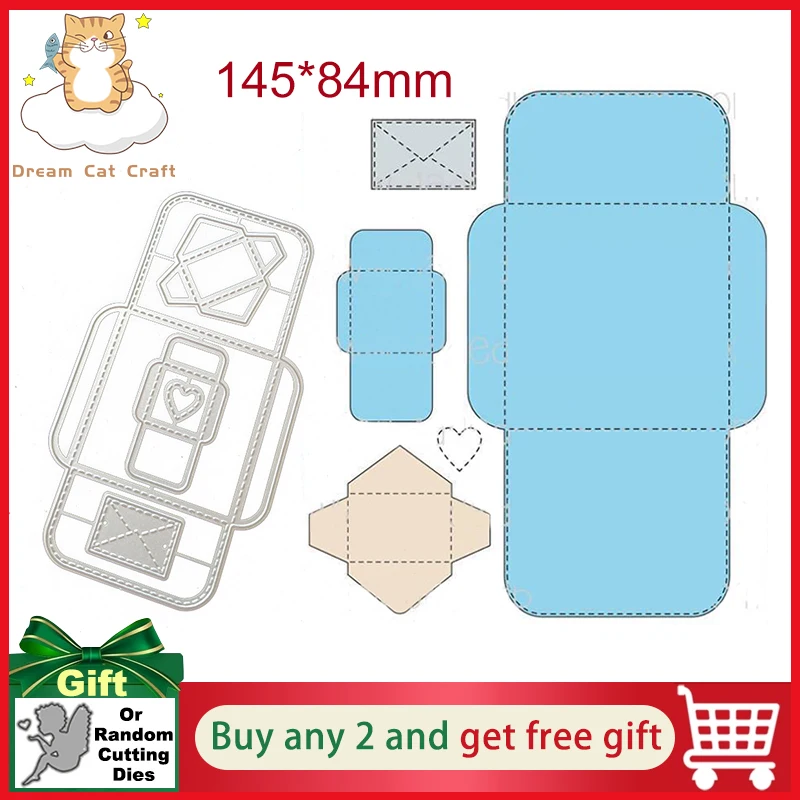 

Love Envelope Shape Metal Cutting Dies and Stamps for DIY Scrapbooking Photo Album Decorative Embossing Paper Card