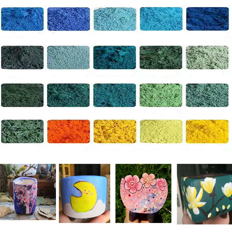 

50 г керамический цветной пигмент под глазурью, цветной порошок ручной росписи «сделай сам», 1200-1320 ℃, товары для окрашивания керамической глины