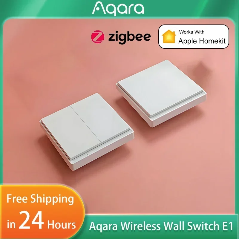 Фото Беспроводной умный настенный переключатель Aqara E1 ZigBee 3,0, настенный переключатель с дистанционным управлением, кнопка включения света для приложения Mihome HomeKit №1