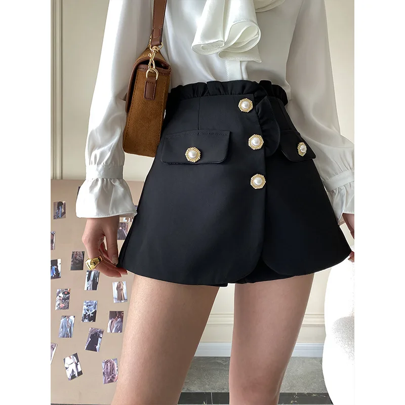 

Шорты женские летние с завышенной талией, дизайнерские штаны в официальном французском стиле с цветочным принтом, модные короткие брюки