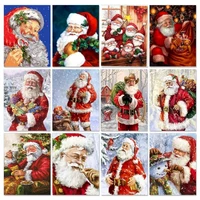 gatyztory christmas frame diy painting by numbers landscape canvas drawing acrylic paints art wall decor handpainted kits unique
