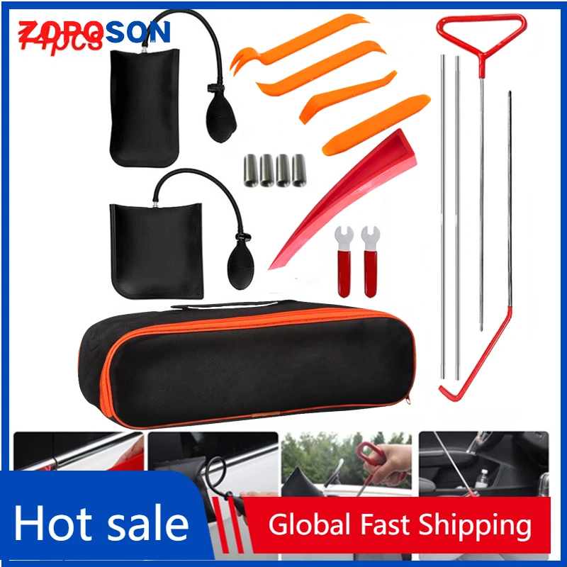

Car Tool Kit Door Open Grabber Lockout Lock Pick Set Long Range Reach Hooking Key Lost In Truck Non-Marring Air Wedge Bag Pump
