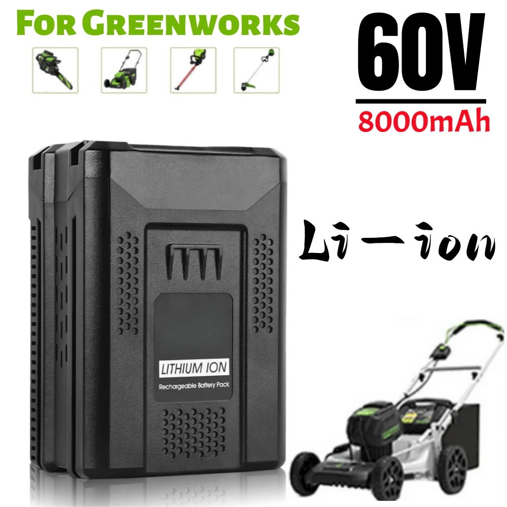 Фото 60 В Применимо Greenworks 8000 мАч BLF442 CSC404 CSF401/405 82CS27 82CS34 82BH22 82BD250 Аккумулятор для электроинструмента №1