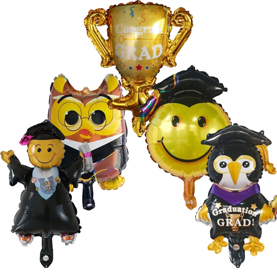 

50Pcs Mini Graduation Balloons Woodpecker Owl Doctor Air Globos Congrats Graduation Ceremony Party Decoration Supplies Kids Toys