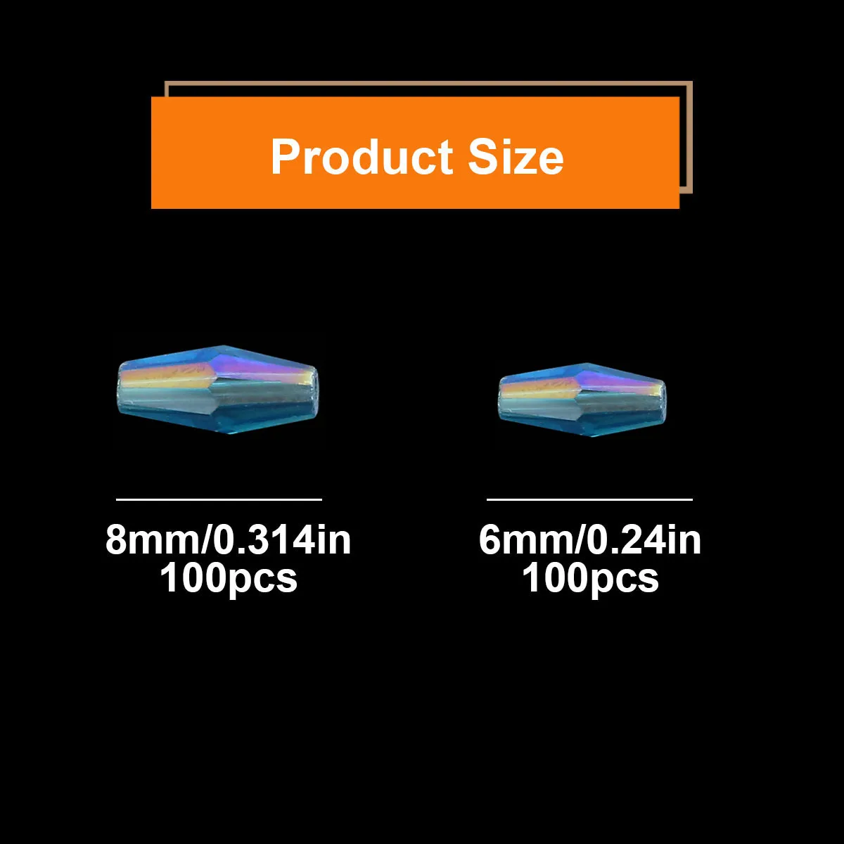 6/8 мм австрийский кристалл длинный биконус граненый павлин синий AB цвет