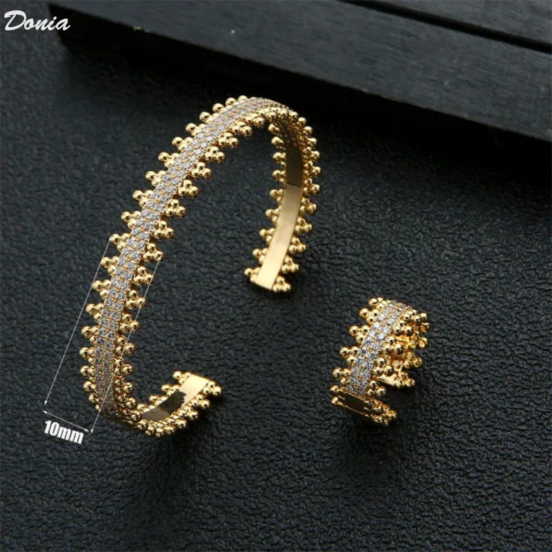 

Donia Jewelry Explosions luxury copper inlaid AAA zircon personality bracelet ring set fashion gift jewelry ladies bracelet