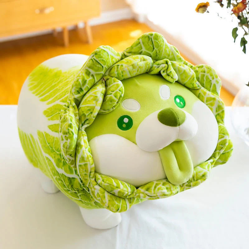 

Internet red cabbage dog stuffed toy doll cute dog sleeping on the bed throw pillows vegetable fairy dog Christmas girl gift