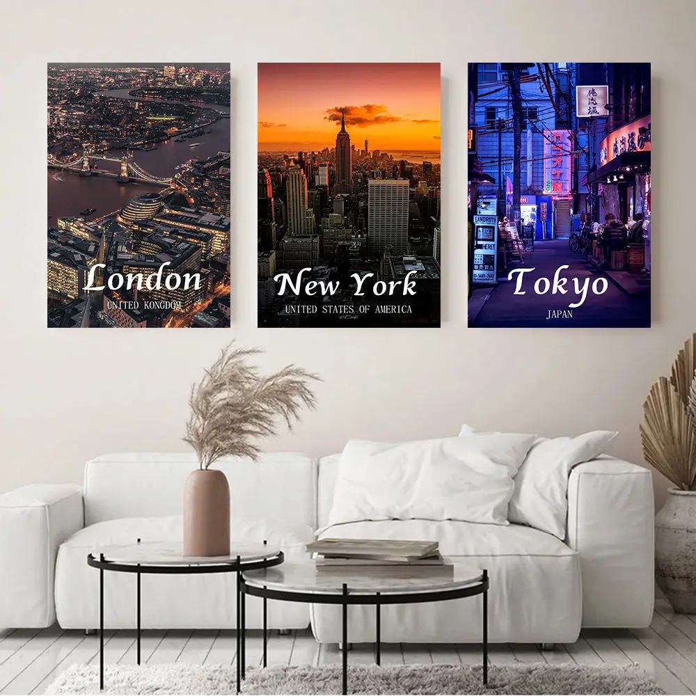 Известная Картина на холсте Нью-Йорк Гавана Сингапур плакат и печать Торонто