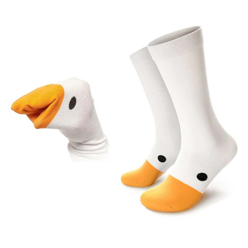 

Новинка модные забавные спортивные хлопковые носки 1 пара с сумасшедшей гусиной головой креативные Повседневные носки с веселыми животными для женщин и мужчин универсальные