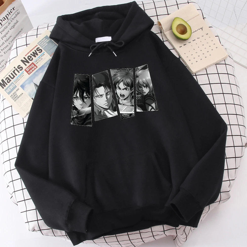 

Attack on Titan Kageyama Tobio Hoodies Man High Quality Fleece Sweatshirts Long Sleeve Pullover Streetwear Black Hoody100%COTTON