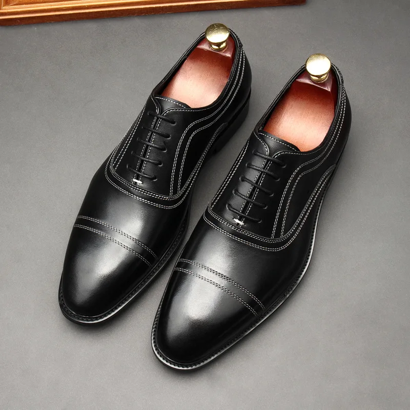 

B-816 High Quality Handmade Oxford Dress Shoes Men Genuine Cow Leather Suit Footwear Wedding Formal Italian Shoes