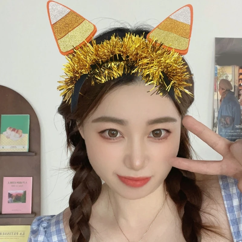 

Повязки на голову с блестками, повязка для волос, обруч для волос для женщин и девочек, аксессуары для волос на Хэллоуин