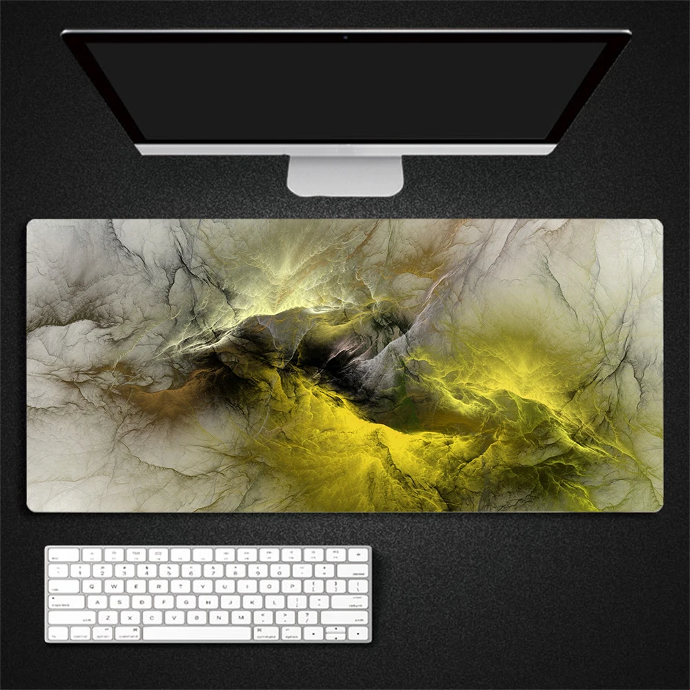 

Large Gaming Mousepad Art yellow Mouse Pad Compute Mouse Mat Gamer Stitching Desk Mat XXL for PC Keyboard Mouse Carpe