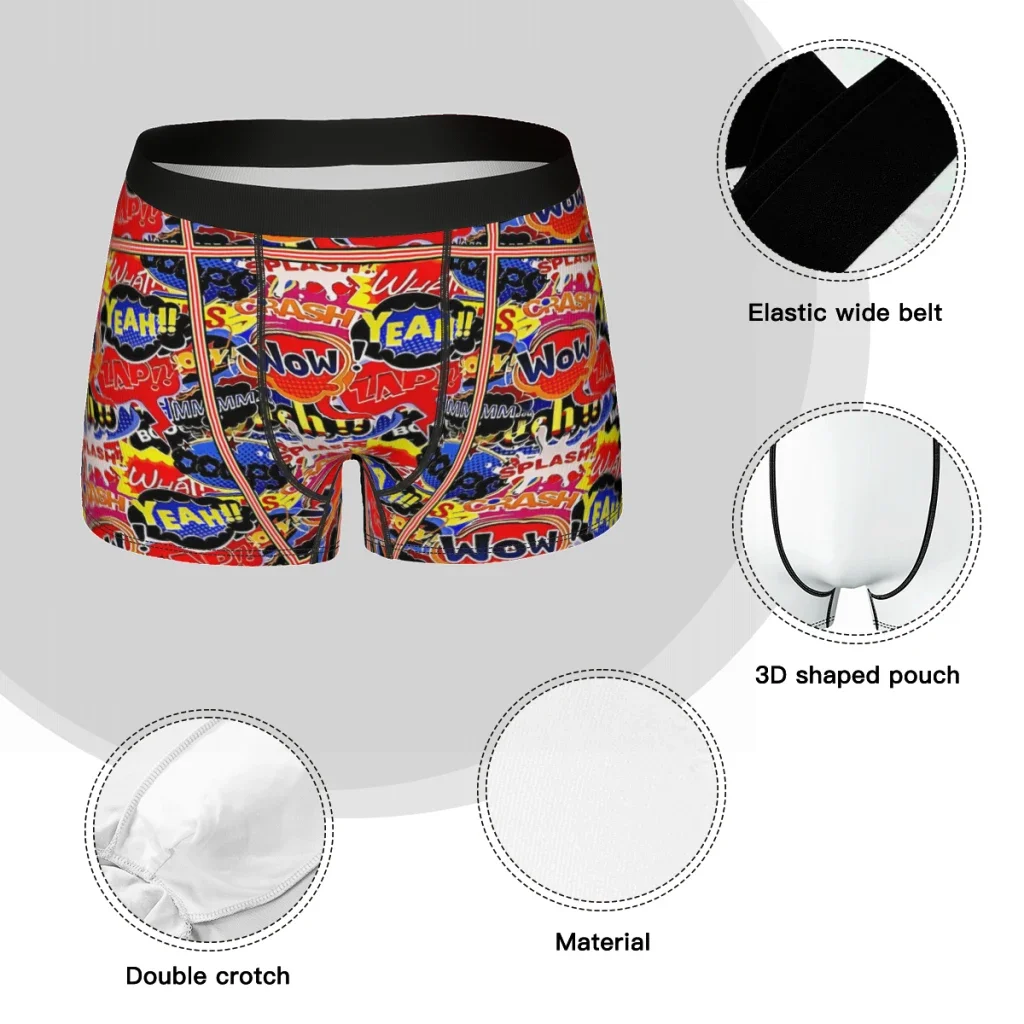 Трусы-боксеры мужские с абстрактным принтом дышащие сурреал цветные комиксные