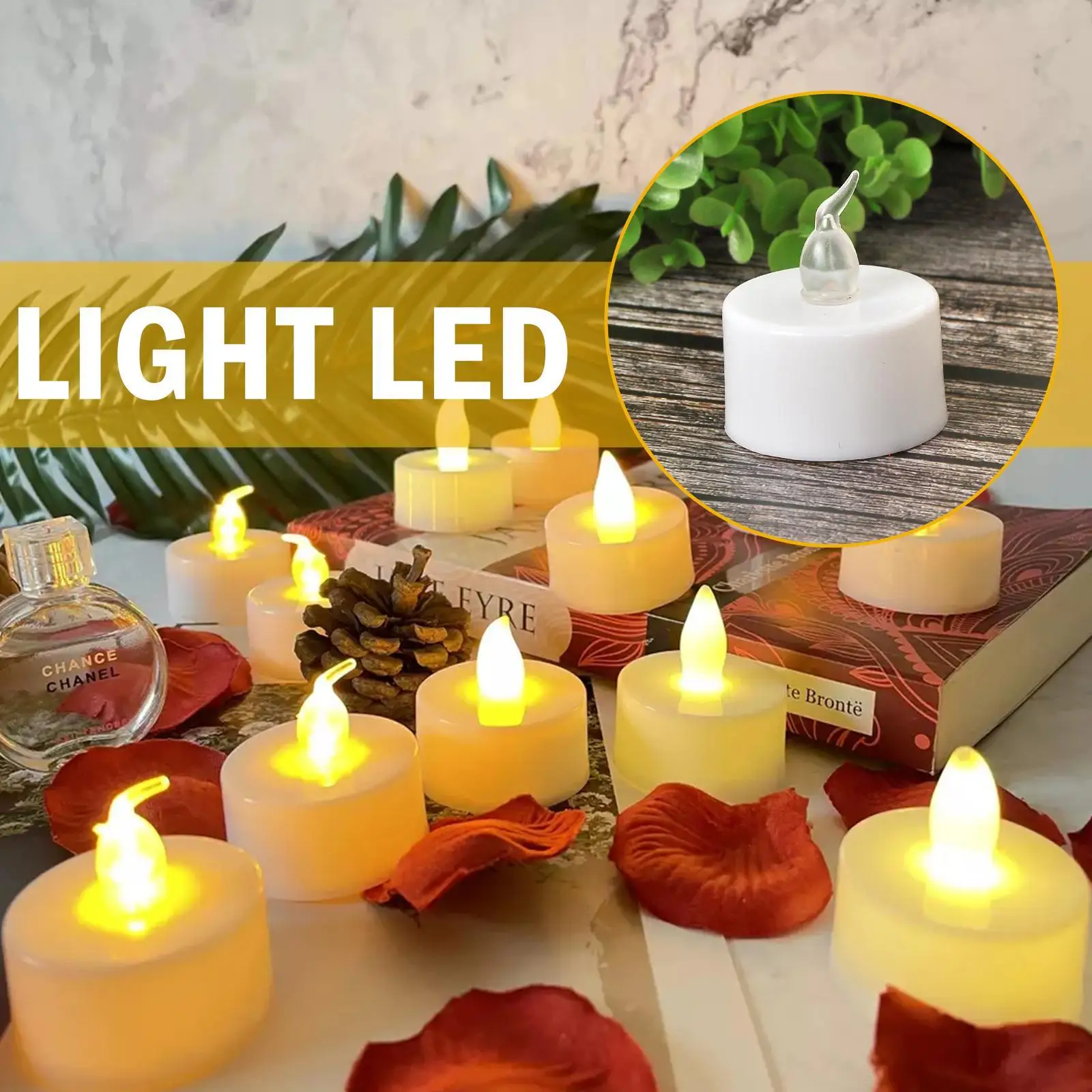

1PCS Electronic LED Tea Light Candles Realistic Battery-Powered Flameless Candles For Home Bedrrom Party Wedding Festival Decor
