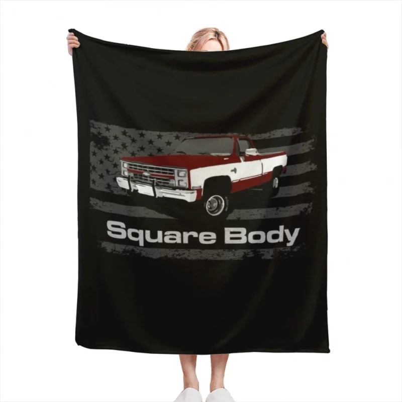 

1987 Chevy K10 Silverado Square Body Vintage Pickup Truck Throw Blankets Airplane Travel Decoration Soft Warm Bedspread