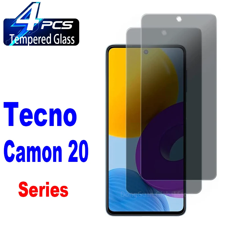 

2/4Pcs Anti Spy Tempered Glass For Tecno Camon 20 Pro Premier 5G Screen Protector Privacy Glass Film