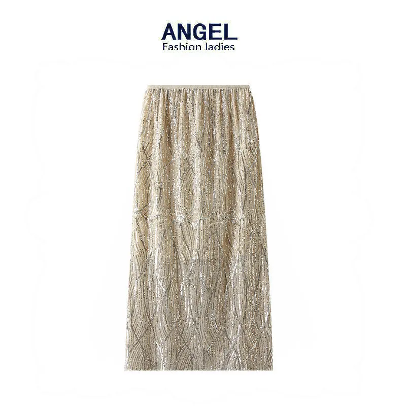 

Юбка женская сетчатая с блестками и стереоскопическим эффектом