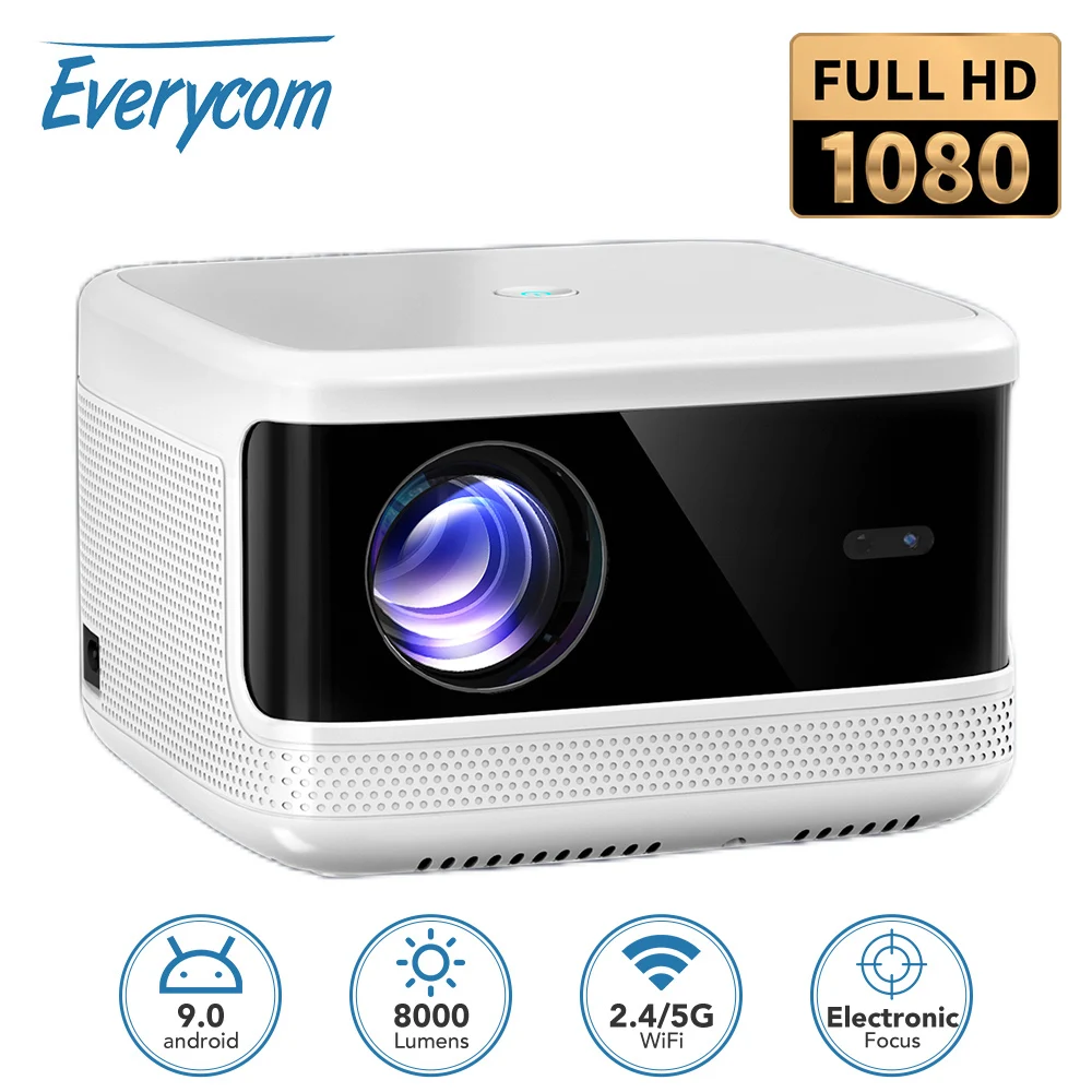 

Clearance Everycom T5 Support 4K Projector 1080P Beam LED Projector with Android 5G wifi Electric Focus Smart tv Home Theater