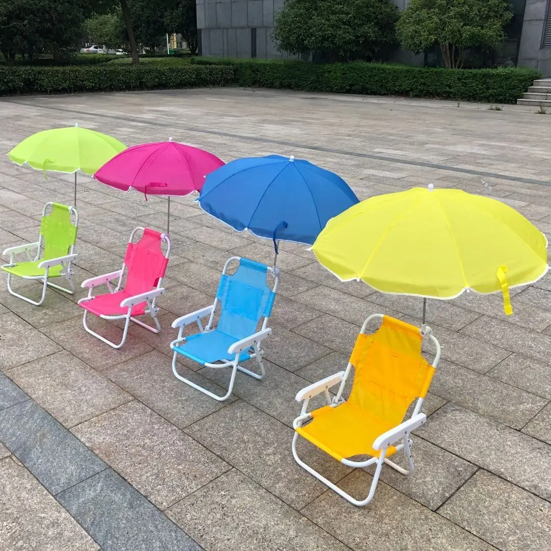 

Ourdoor Beach Chair for Children Portable Folding Recliner with Umbrellas Chair Beach Sun Lounger Child Photo Beach Recliner