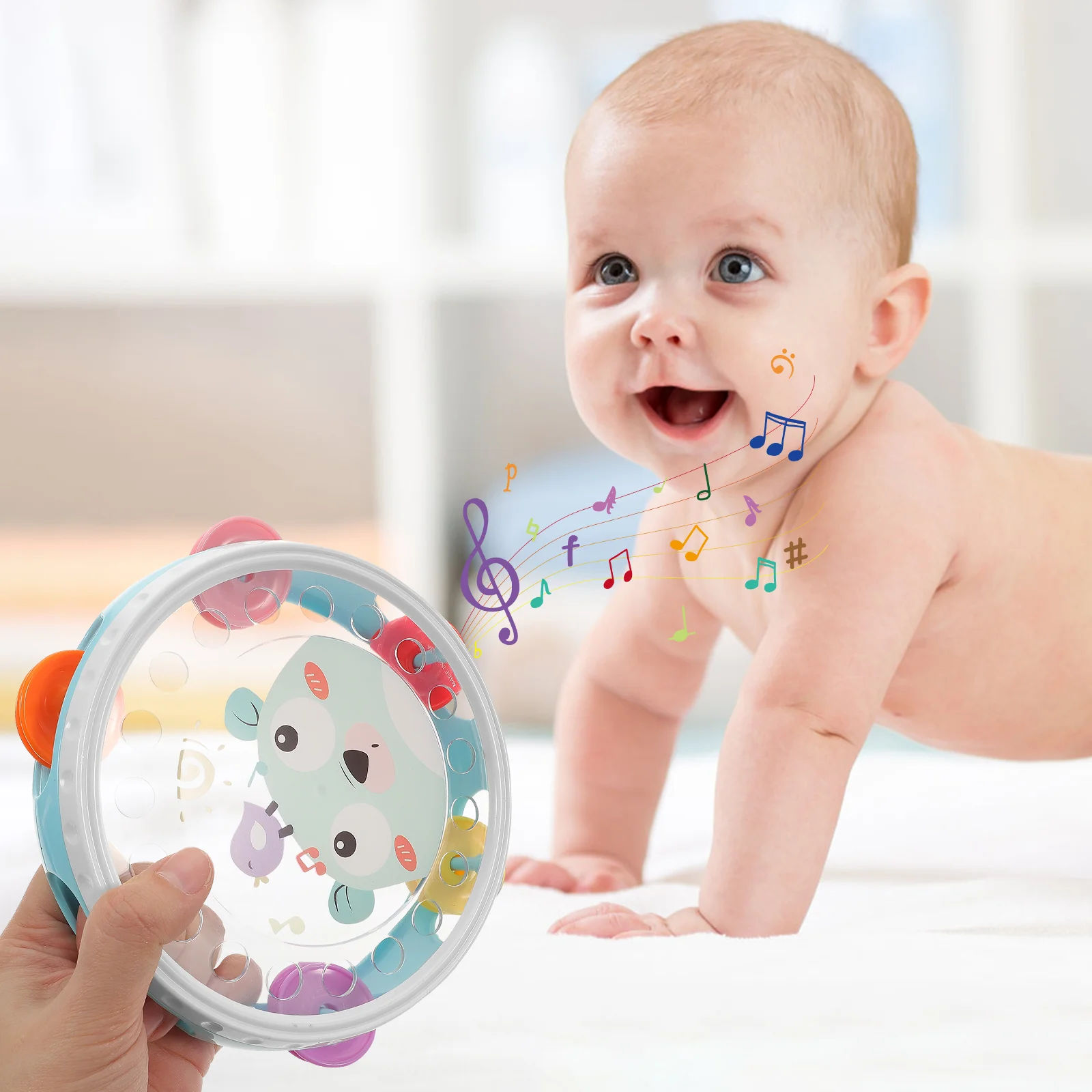 Children Clapping Tambourine Party Musical for Kids Toy Percussion Instruments Adults Tambourines Hand Bells Plastic Band Drum