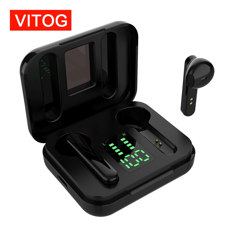 

Беспроводные Bluetooth-наушники VITOG, TWS, 20 ч, с сенсорным управлением