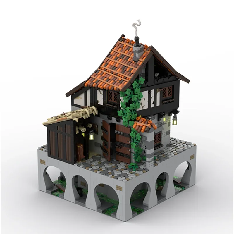 11944 шт. Moc средневековая пиратская серия порт соуда дома модель строительные