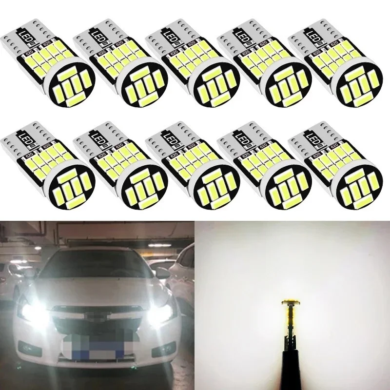 

Набор Из 10 Светодиодных Ламп T10 W5W 4014 26SMD Canbus 168 194 Белого Цвета Для Внутреннего Освещения Автомобиля