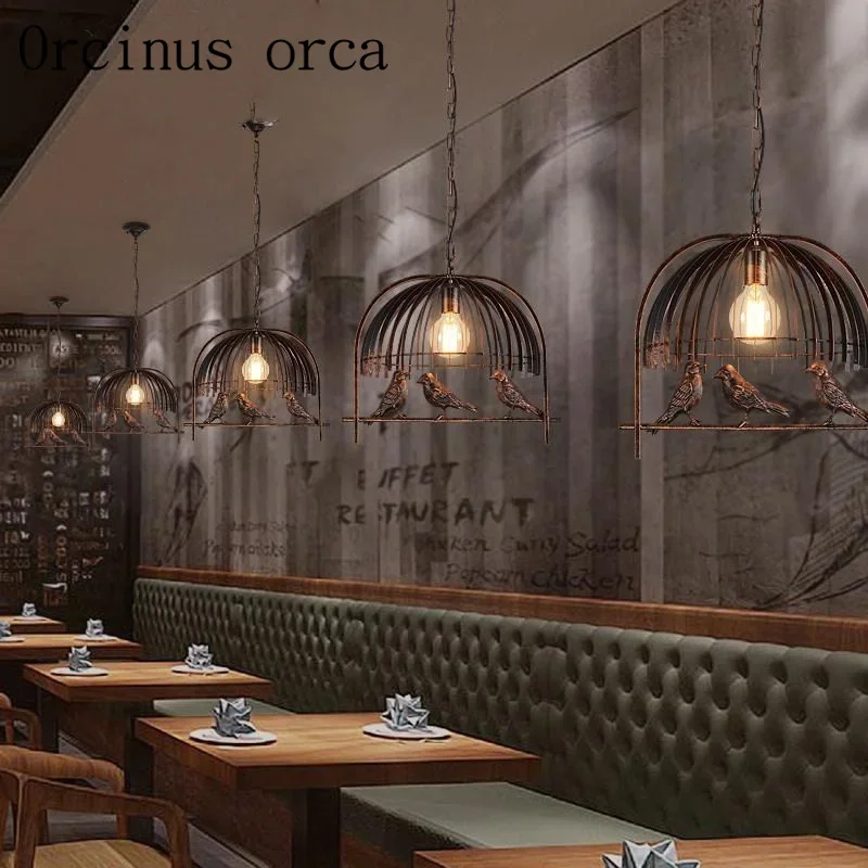 Ретро индустриальный ветер американская люстра с птицами ресторан-бар кофейня
