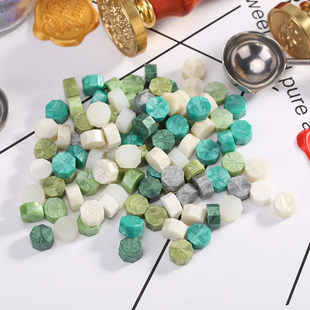 

100pcs Octagon Vintage Granule Sealing Wax Vintage Bead Customs Wedding Stamping Crafts DIY Decorative Accessories