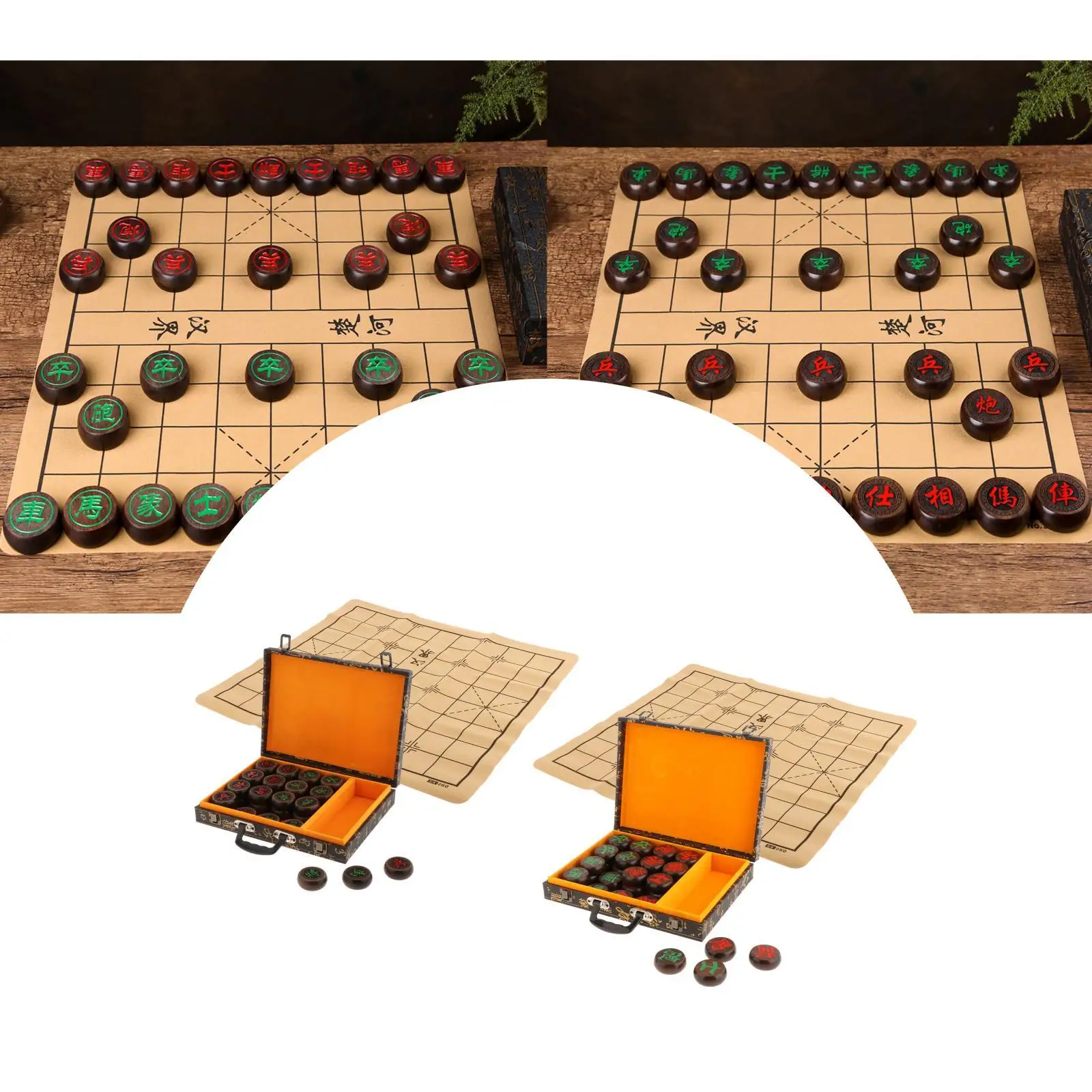 Китайские шахматы из черного дерева семейная настольная игра Xiangqi