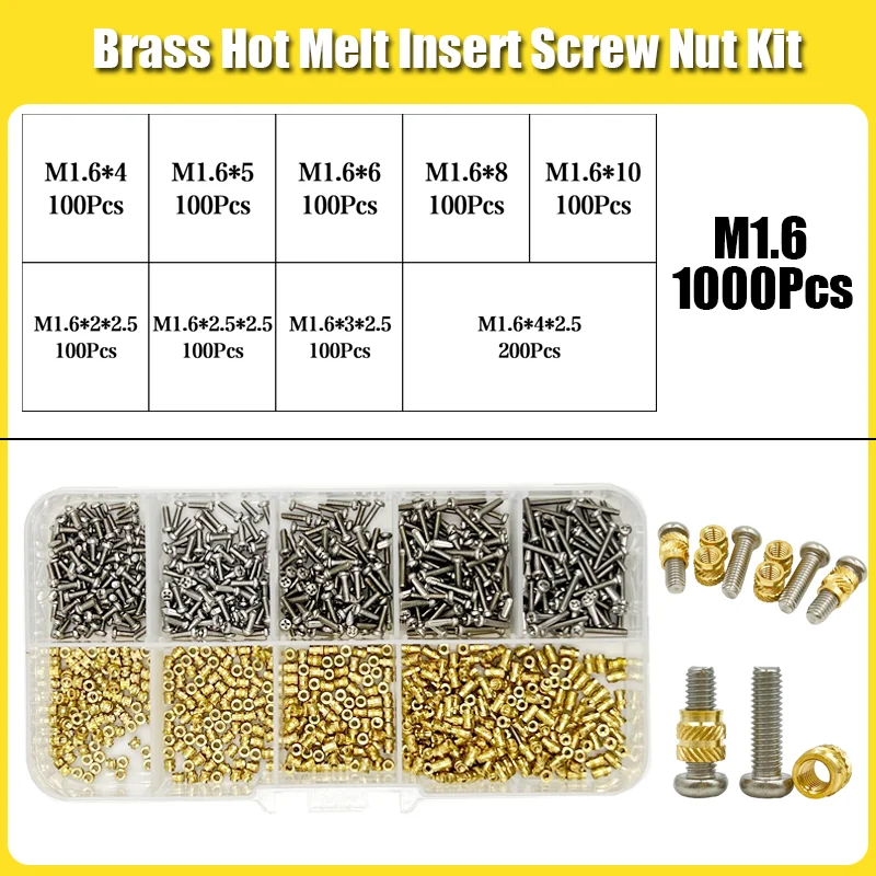 

Набор латунных гаек и винтов M2 M1.6 M3 M4