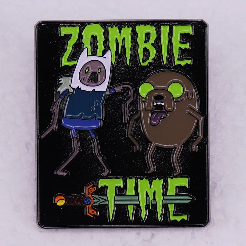 

Zombie Time Hard Enamel Pin American Science Fantasy Animated Brooch Adventure Brooch Cartoon Badge
